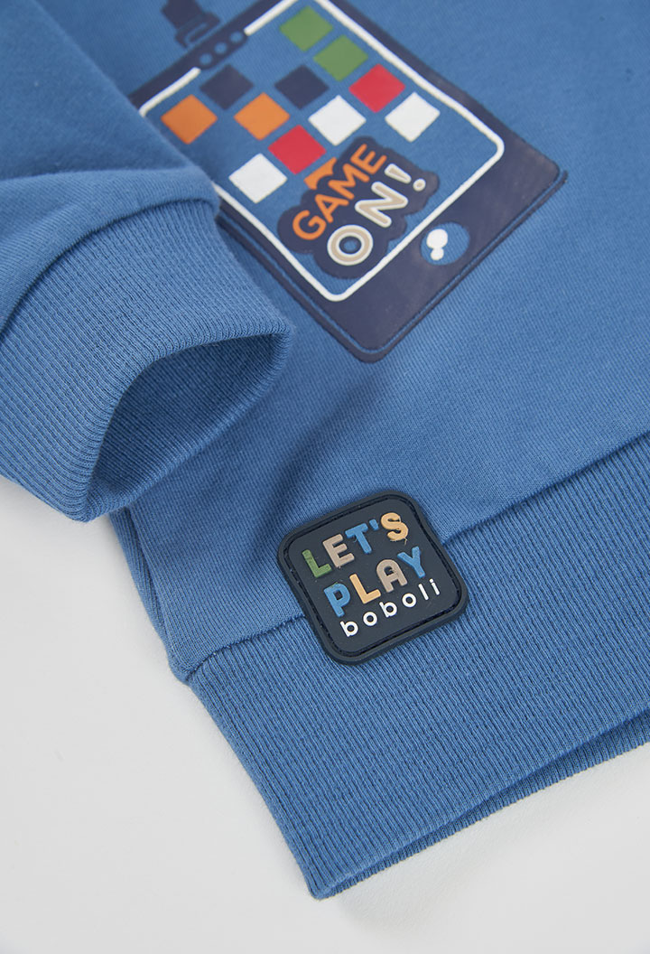Fleece with hood sweatshirt for boy -BCI