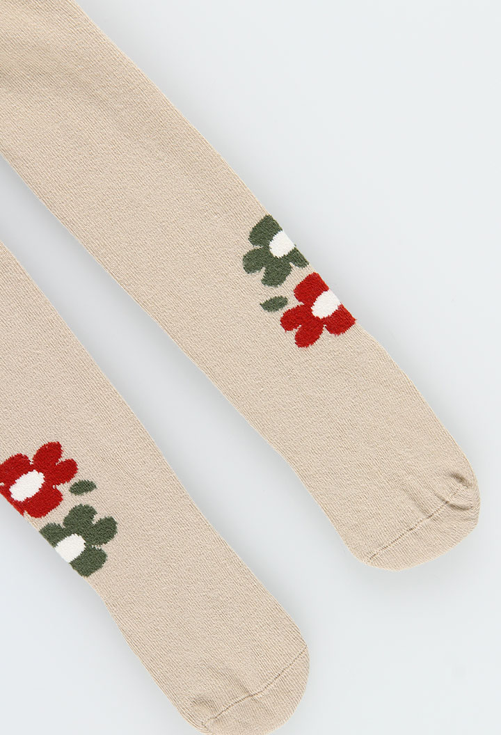 Thick tights floral for girl -BCI