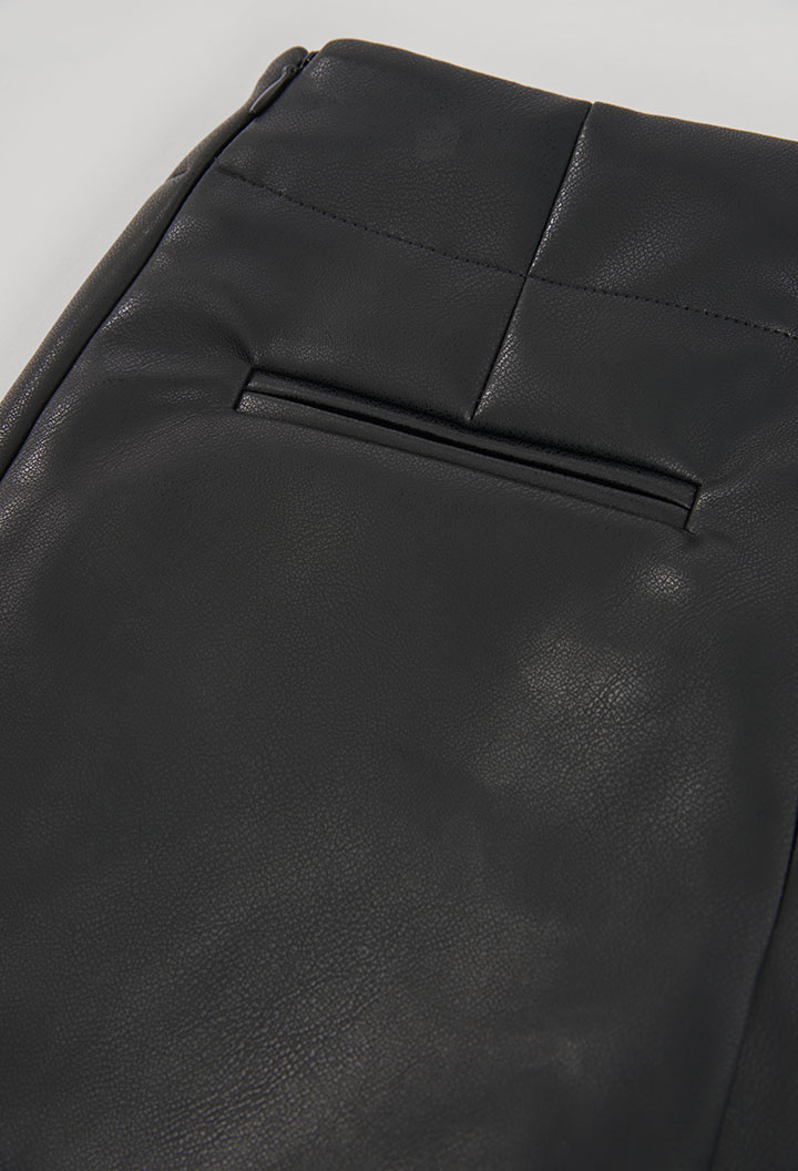 Synthetic leather skort for girl